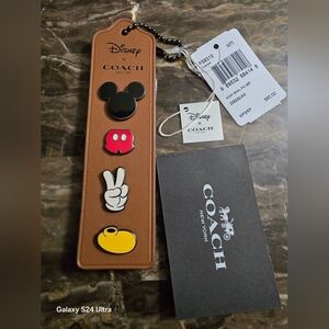 Coach x Disney F59310 Mickey Mouse Enamel Pin Set Leather Bag Charm Body Parts.